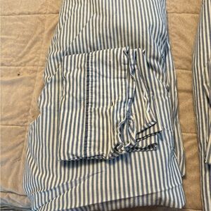 IKEA NYPRONOS Blue and White Striped Duvet Cover